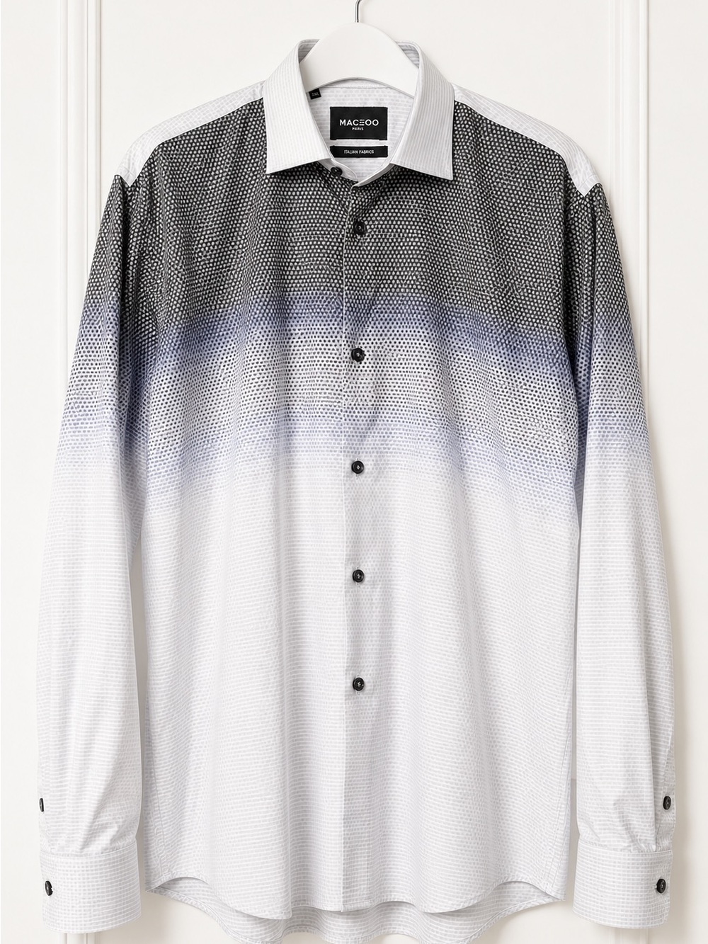 MACEOO Paris Luxor Somelos Blue Italian Fabric Shirt XL Cotton Ombre